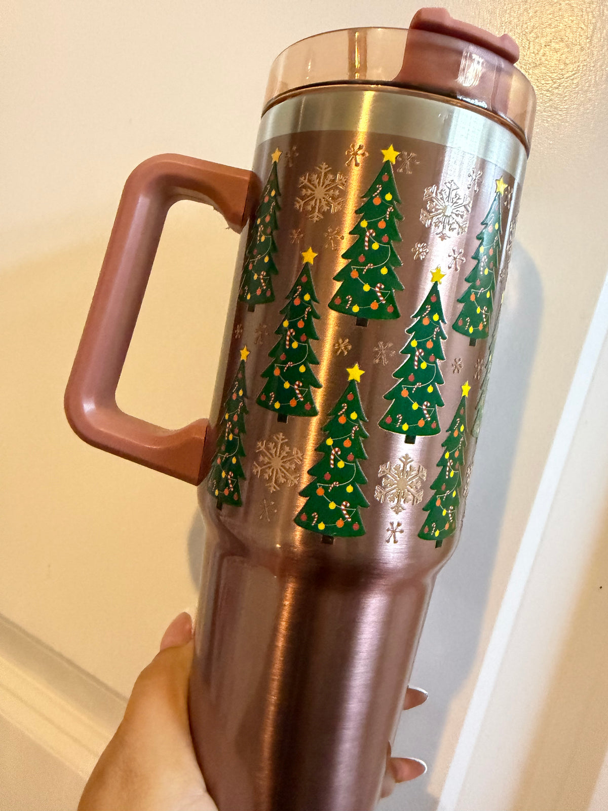 Christmas tree pink tumbler