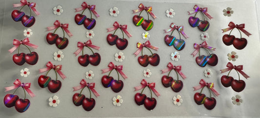 Cherries & bows holographic