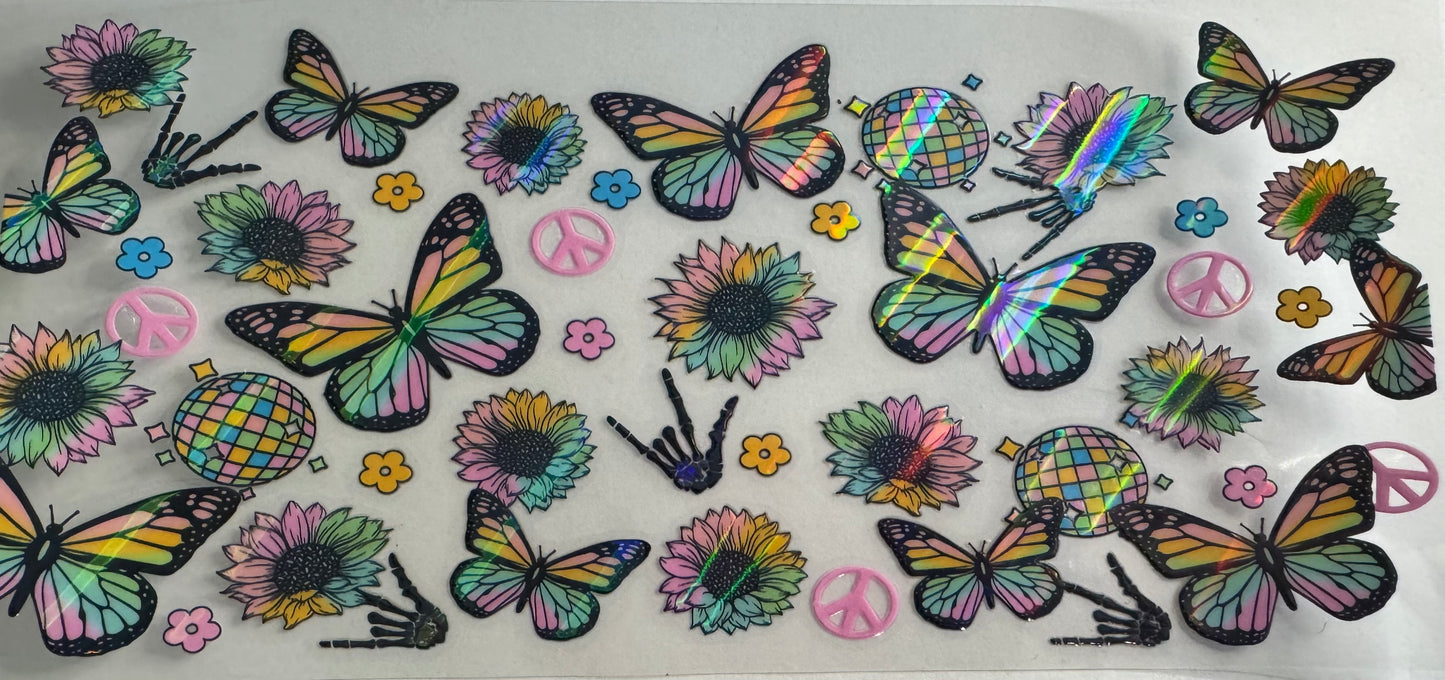 Butterflies and peace holographic