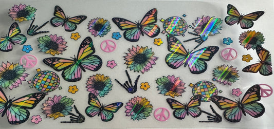Butterflies and peace holographic