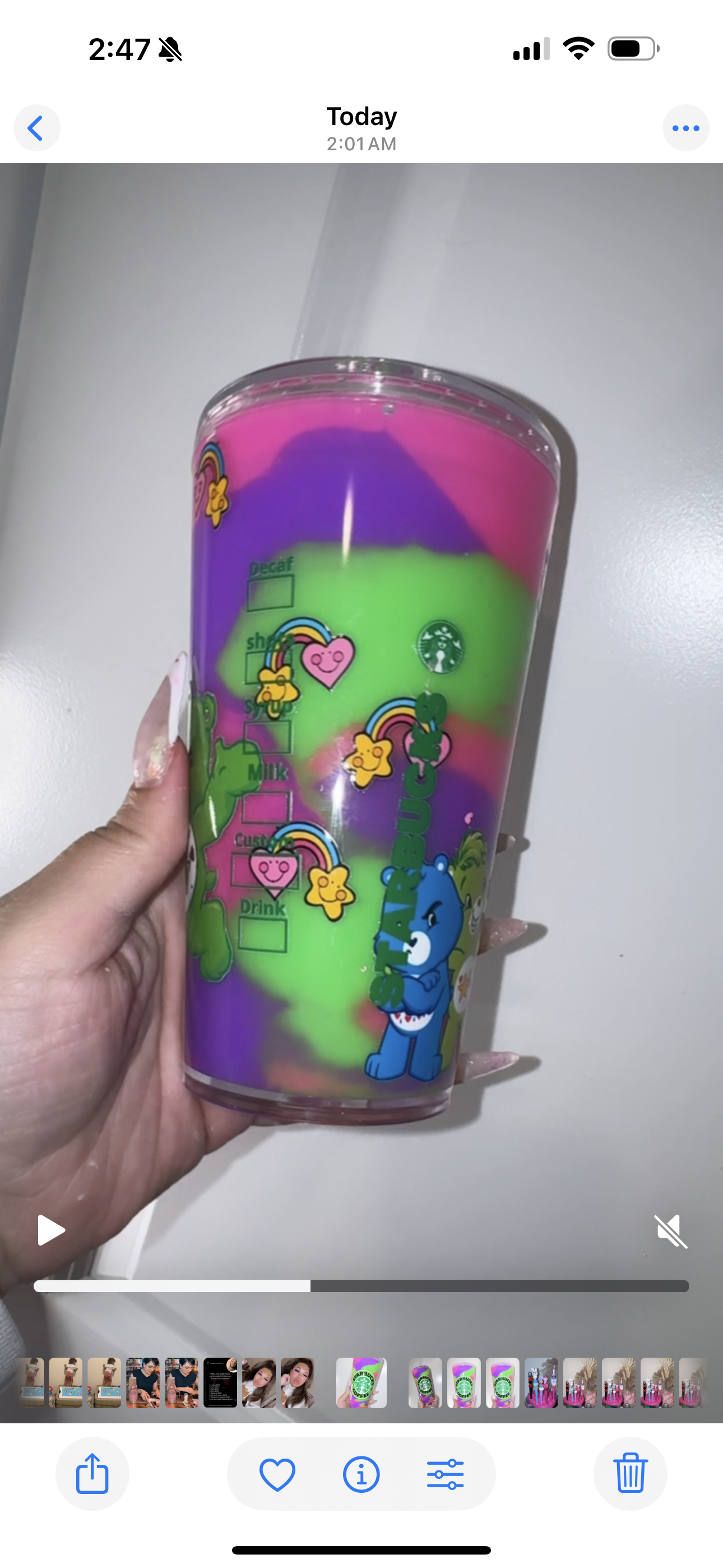 LIVE CLAIM TIE DYE CAREBEAR 16 oz