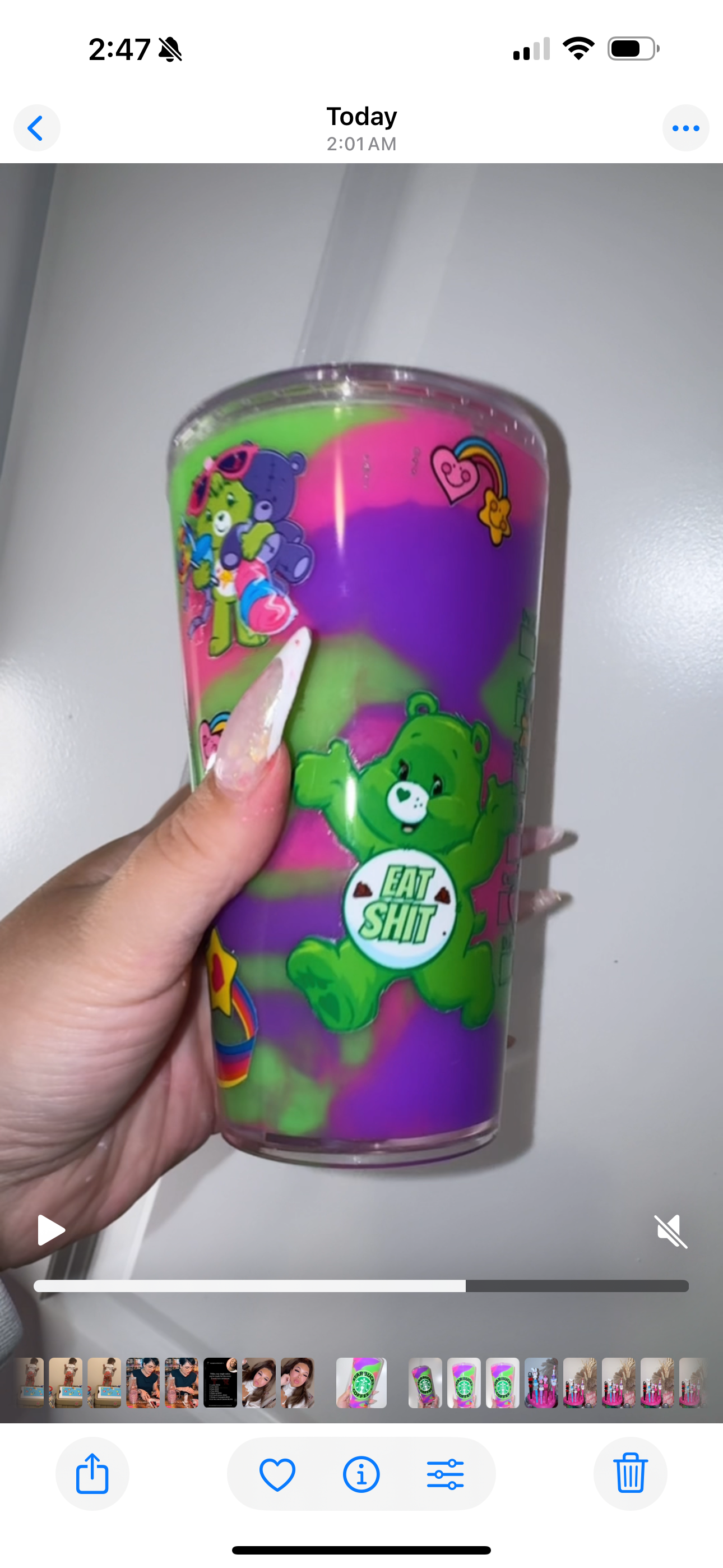 LIVE CLAIM TIE DYE CAREBEAR 16 oz