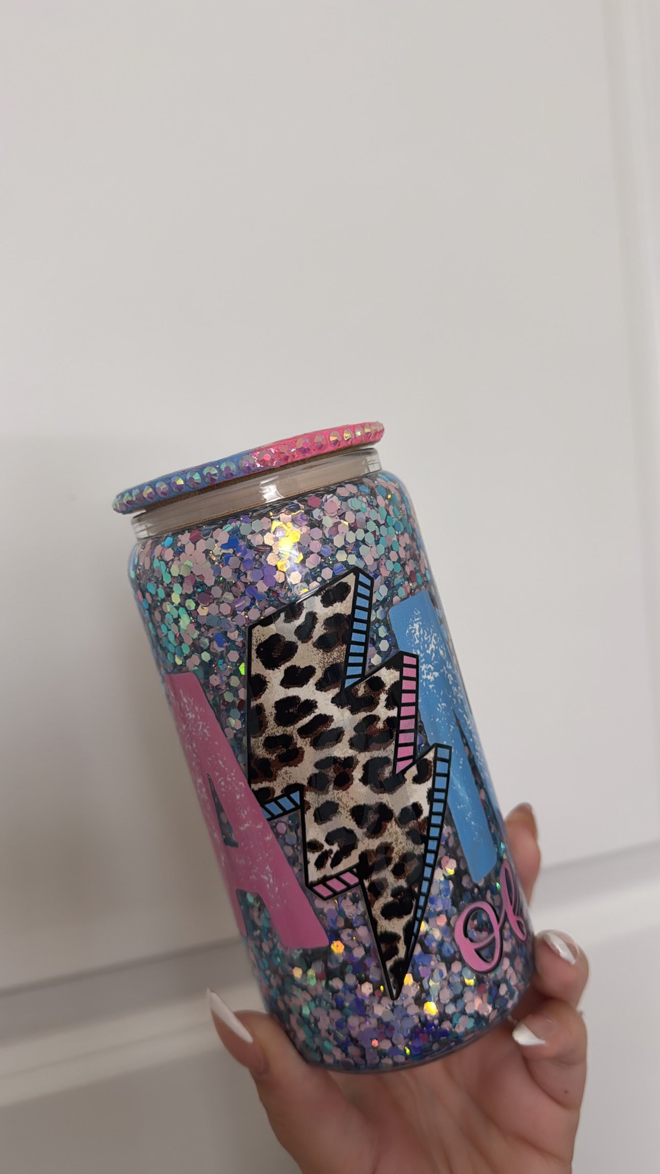 "Mama of both" 16 oz. Glass