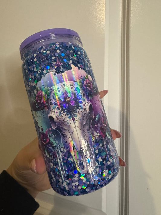 16 oz. Acrylic holographic snowglobe