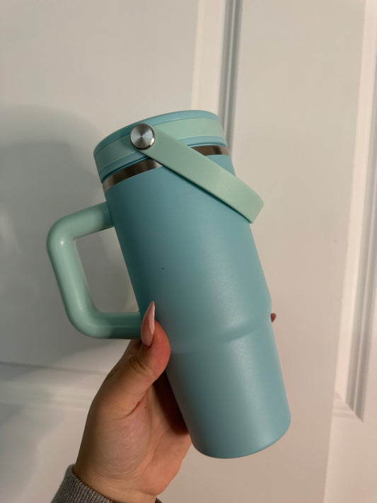 30 oz insulated teal tumbler