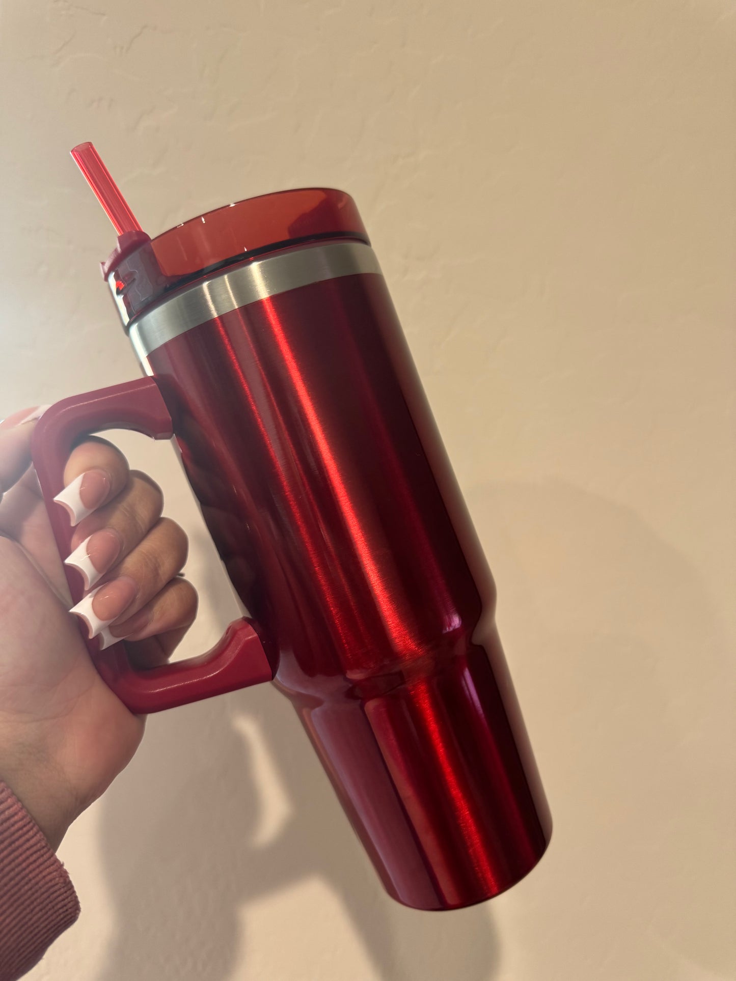 30 oz red stainless steel tumbler